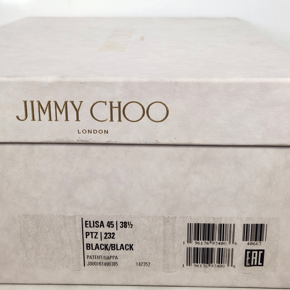 Jimmy Choo Elisa 45 Pumps Women Size 38.5 Black Patent Nappa Leather Mary Jane - Picture 9 of 9